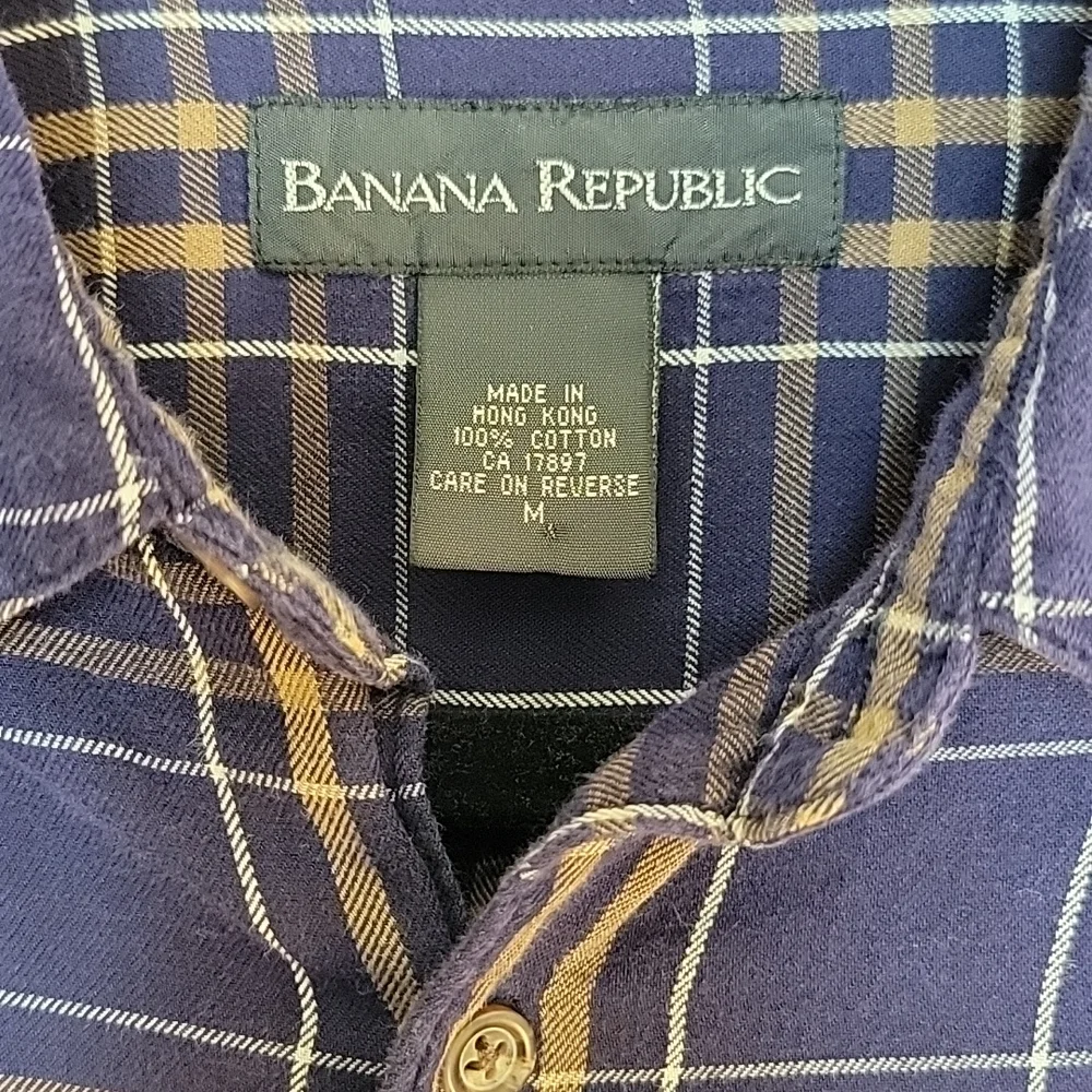 Banana Republic Purple and Gold Plaid Button Down